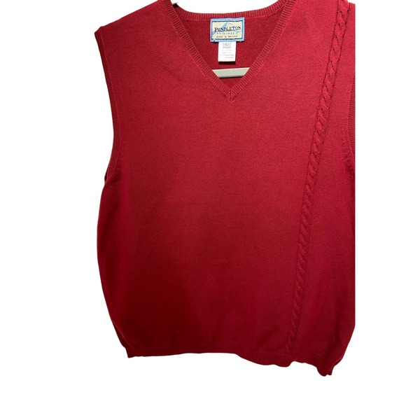 PENDLETON Men's Red Sweater Vest SZ L Mens125 * Pre Owned - Picture 1 of 8
